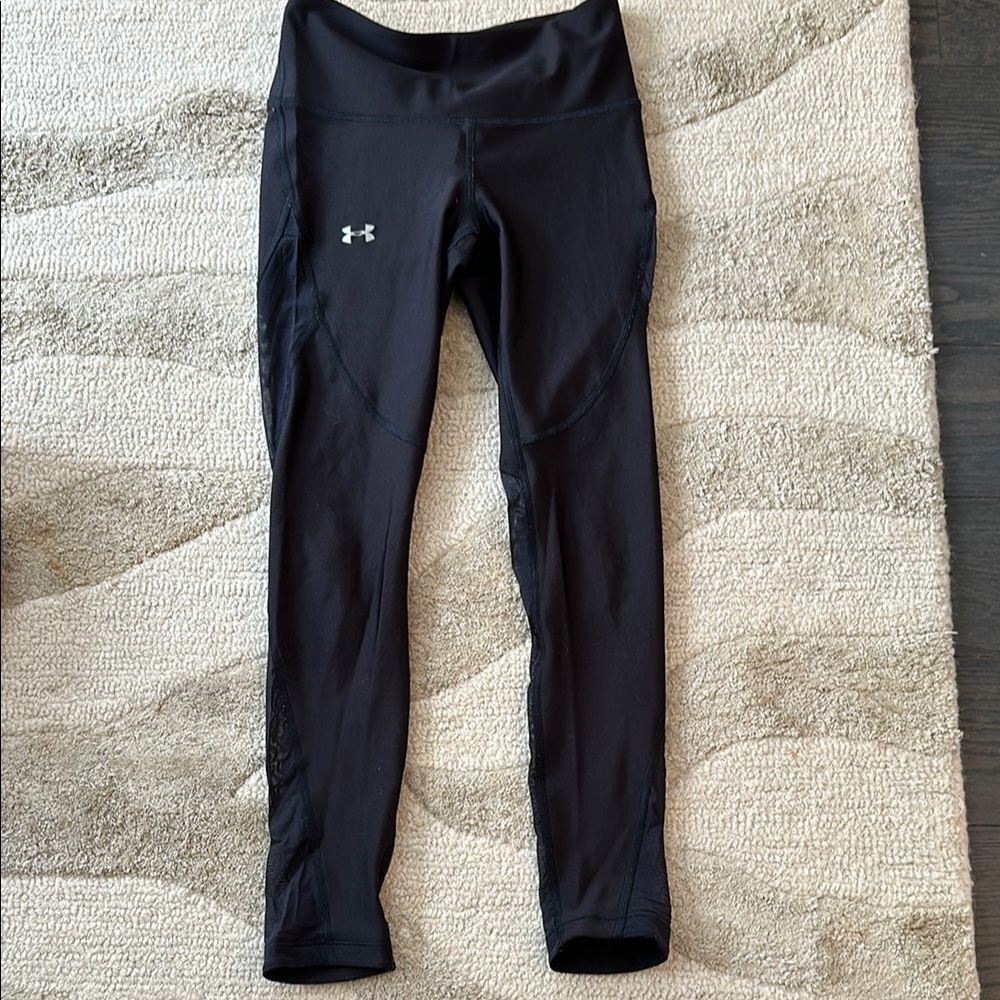 Under Armour Black Leggings Mesh Accents